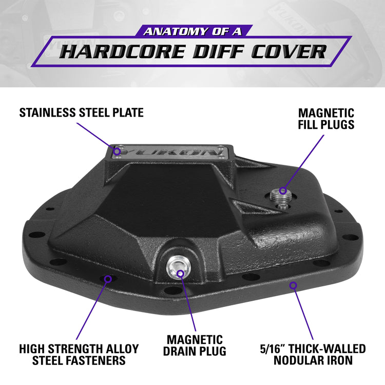 Yukon Hardcore Diff Covers for 11.5” & 11.8” GM, Dodge, Ram differentials