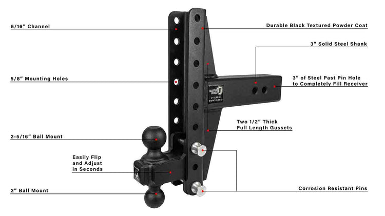 BulletProof 3.0" Heavy Duty 4" & 6" Offset Hitch