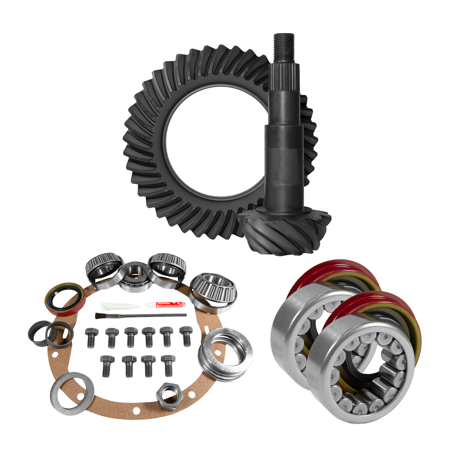 8.5" GM 3.73 Rear Ring & Pinion, Install Kit, Axle Bearings, 1.625" Case Journal