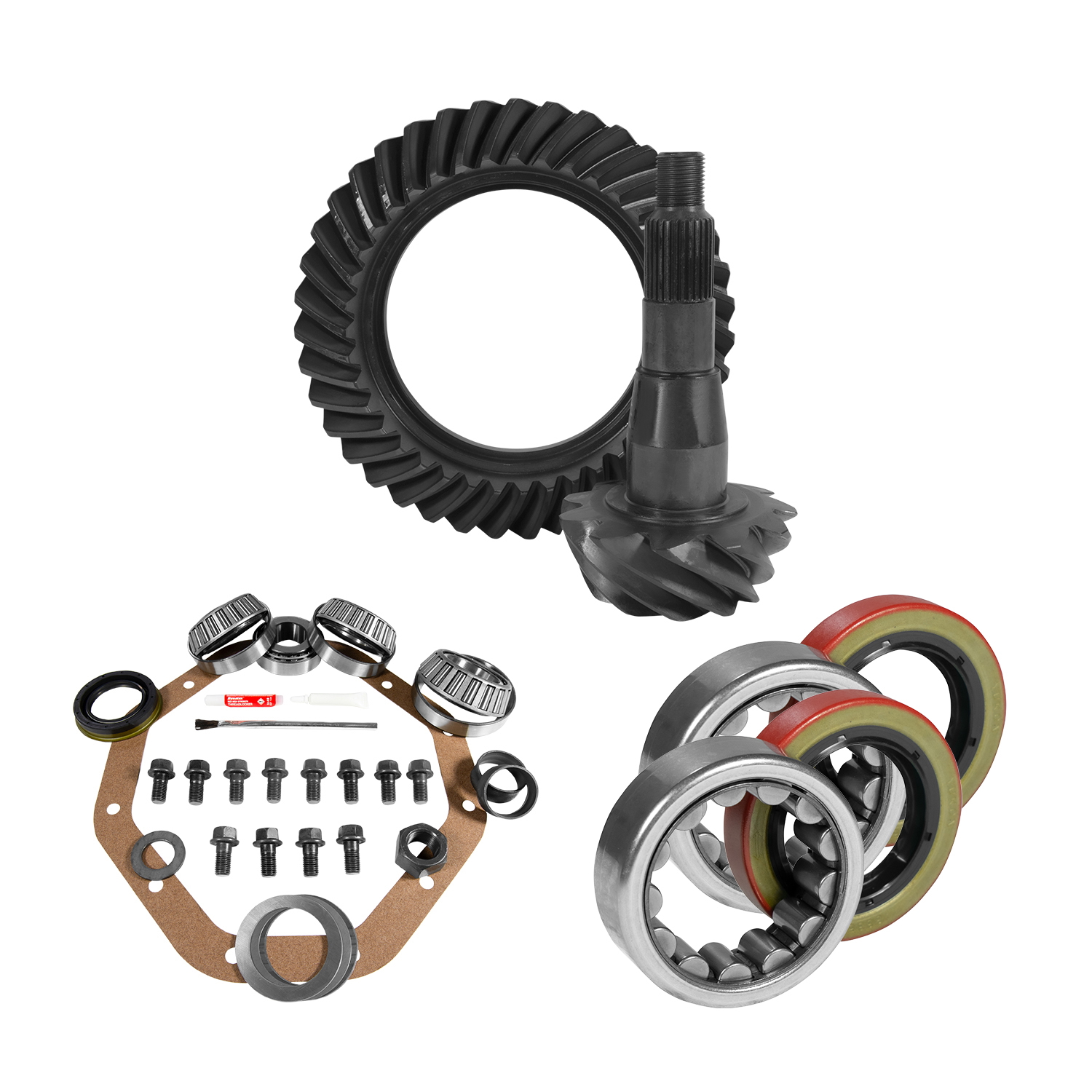 9.25" CHY 3.21 Rear Ring & Pinion, Install Kit, 1.62" ID Axle Bearings & Seal