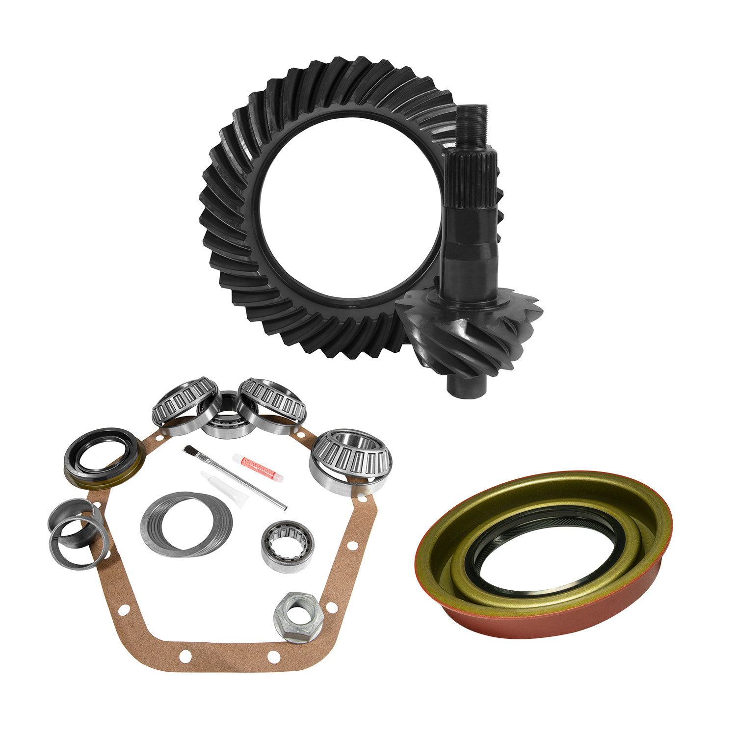 10.5" GM 14 Bolt 4.56 Thick Rear Ring & Pinion and Install Kit 