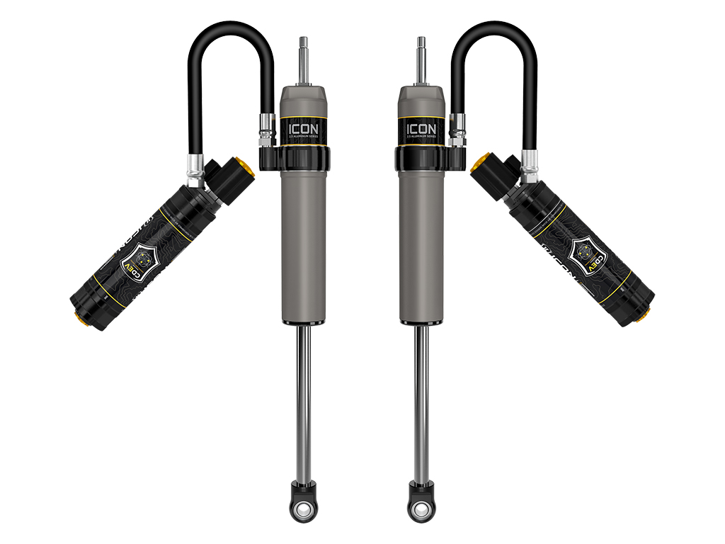 ICON 2017-2025 Ford F-250/F-350 Super Duty 4WD, 0-2.5” Lift, Front, V.S. 2.5 Aluminum Series Shock Absorbers, Remote Reservoir w/ CDEV, Pair