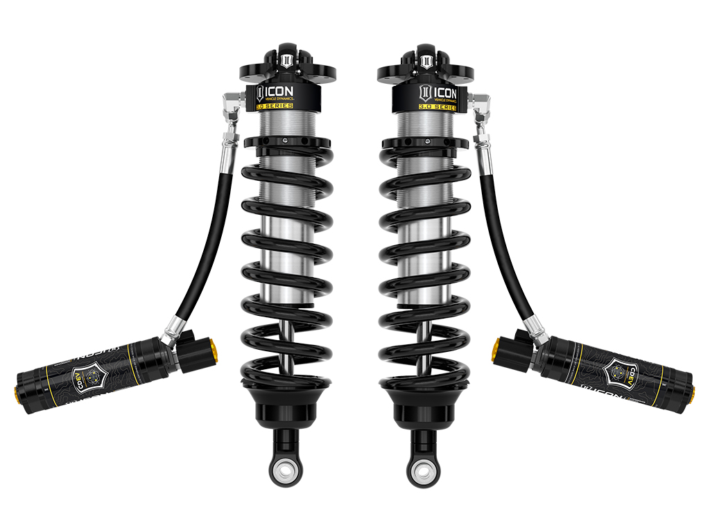 ICON 2022-2025 Toyota Tundra 1.25-3.25" Lift/2023-2024 Sequoia 3-4.25" Lift, V.S. 3.0 Series Front Coilover Kit, Remote Reservoir w/ CDEV, Pair