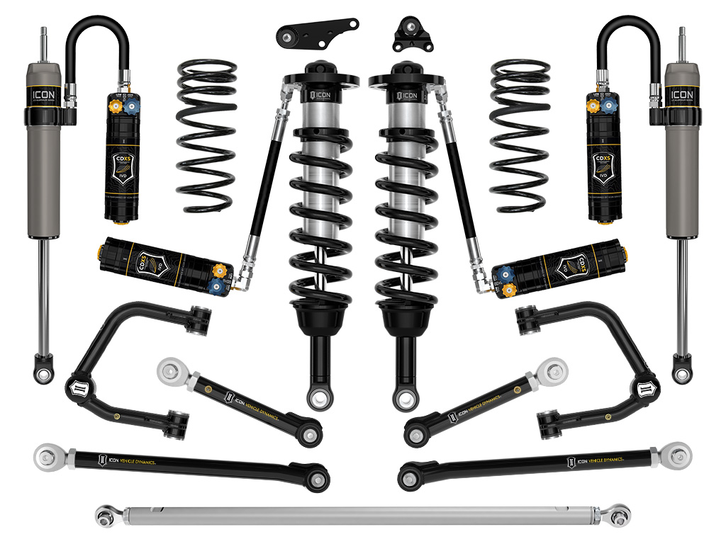 ICON 2024-2025 Toyota Tacoma 1.25-3" Lift, Stage 12 Suspension System, Tubular, Overland Rear Springs