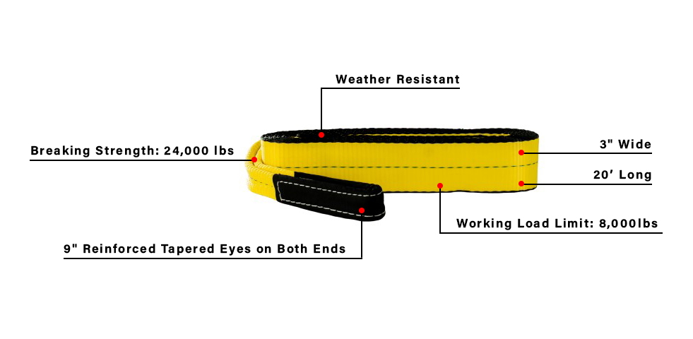 BulletProof Heavy Duty 3" Tow Strap