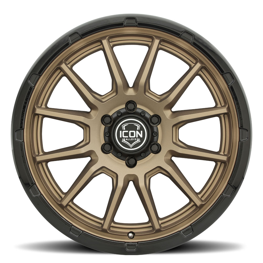 ICON Alloys Cajon, Satin Bronze w/ Gloss Black Lip, 20 x 9 / 5 x 150, 16mm Offset, 5.625" BS