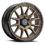 ICON Alloys Cajon, Satin Bronze w/ Gloss Black Lip, 20 x 9 / 6 x 5.5, 16mm Offset, 5.625" BS