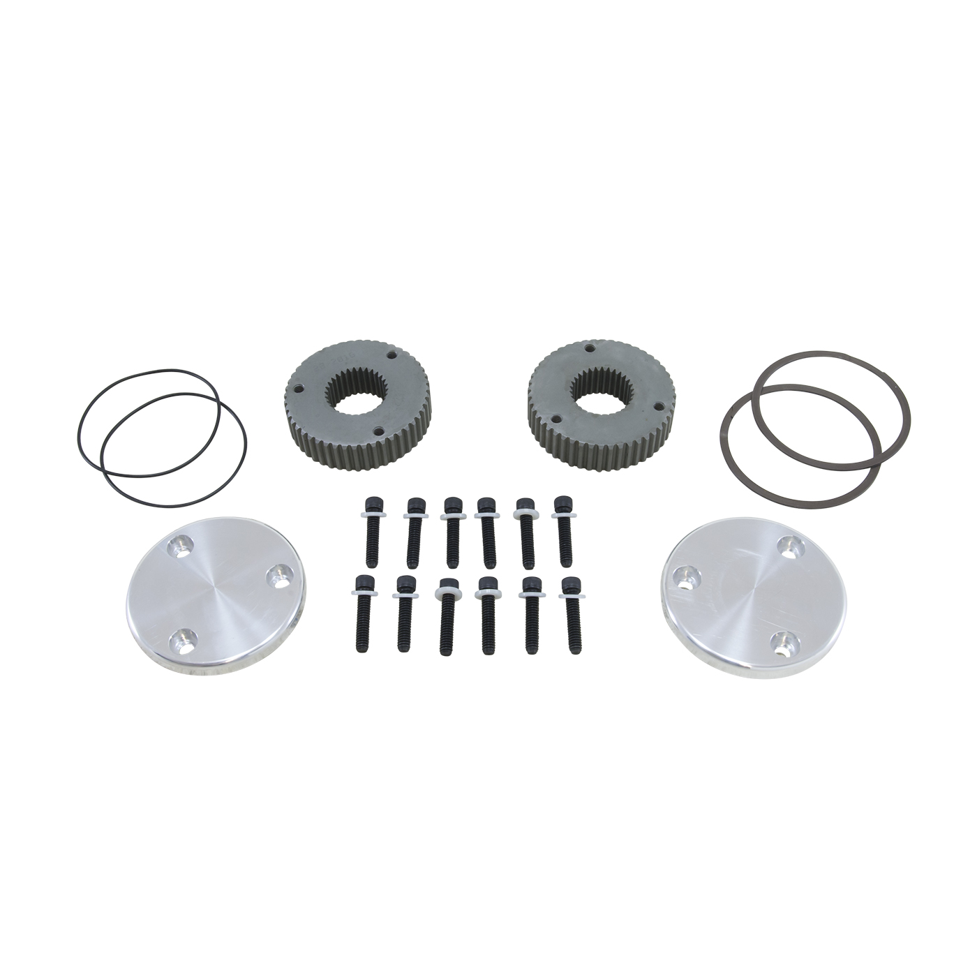 Yukon Hardcore Drive Flange Kit Dana 44 30-Spl Outer Stubs, Non-Engraved Caps
