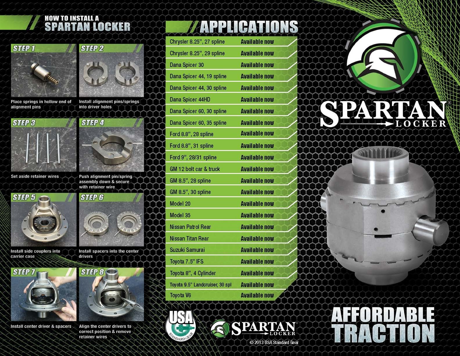 Spartan Locker for Dana 30 diff, 27 spline, includes heavy-duty cross pin shaft